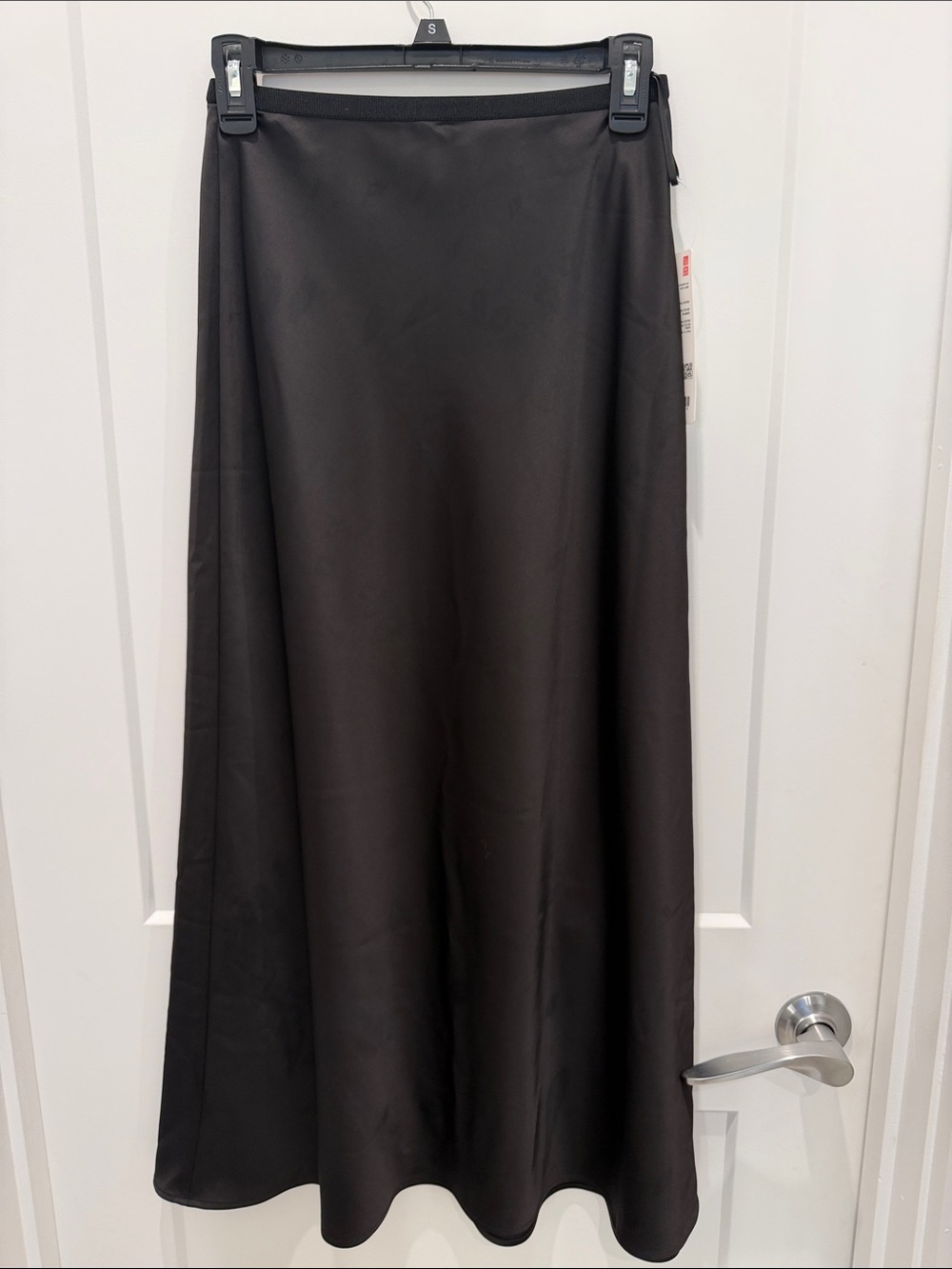 Uniqlo Black Satin Maxi Skirt